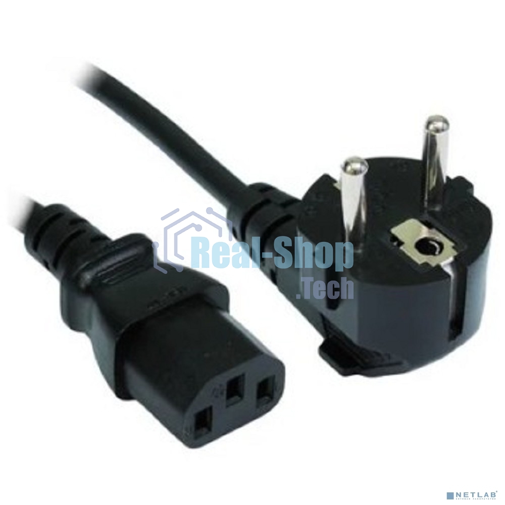 Кабель питания Filum CEE 7/7- С13, 3х0.5мм, 220В, 6A, черный, 3м [FL-PC6-EU-C13-3M] (873334)