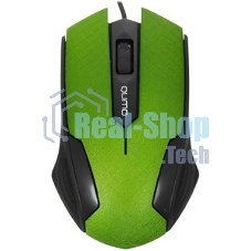 Мышь проводная Qumo Office M14 зеленый, 1000 dpi, USB, кнопки - 3