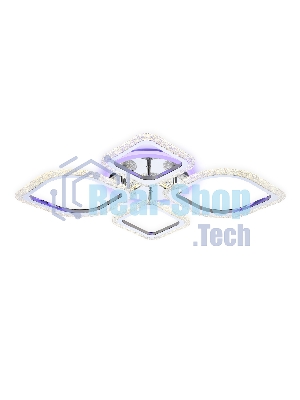 Потолочный светодиодный светильник FA5148 CH хром 77W 680*630*90 (ПДУ РАДИО 2.4)