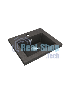 Тумба под раковину Bau Stil Loft black brushed, раковина кварцевая BAU Stil 40, черный металлик, смеситель Hotel Black, черный