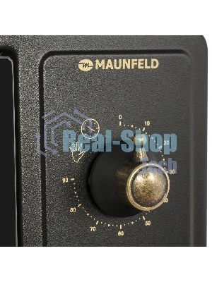 Мини-печь Maunfeld Мини-печь Maunfeld/ширина 60 см, механическое управление, 45 л,конвекция, черный+стекло,фурнитура бронза
