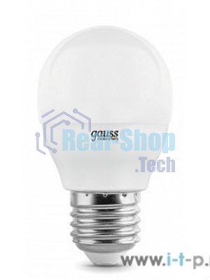 Лампа светодиодная Gauss LED Elementary Шар 8W E27 540lm 4100K 1/10/100 0