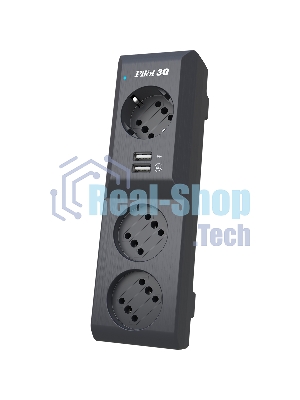 Сетевой фильтр Surge protector Pilot 3G 3xGP euro outlets, 10А/2.2 кВа, 2xUSB, 1.8m, черный