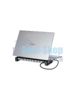 USB-концентратор для ноутбука NERPA laptop stand (1xUSB-C 100W PD, 2xHDMI 4K@30Hz, 1xDP 4K@30Hz, 3xUSB-A 3.0 (5Gbps data), 1xUSB-C 3.0 (5Gbps data), 1xTF/microSD, 1xSD/MMC, 1x3.5мм audio, 1xRJ45 Gb), USB-C power adapter 100W, power 100W USB-C cable 150cm, PD with DP and data 100W USB-C cable 30cm