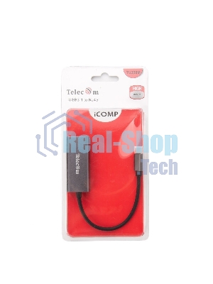 Кабель-переходник USB 3.1 Type-C -->RJ-45 1000Mbps Ethernet, Aluminum Shell, 0.15м Telecom TU320M
