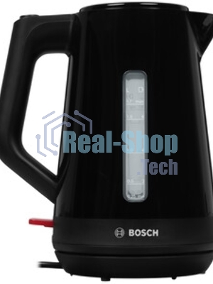 Электрочайник Bosch TWK1M123 черный, 1.7 л, 2400 Вт, скрытый нагревательный элемент