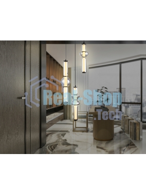 Подвесной светодиодный светильник Ambrella light LH11026/3 BK/SM черный/дымчатый 40W 3000K D380*1720