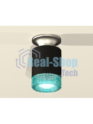 Светильник Ambrella Light XS6302142 SBK/MCH/BL черный песок/хром матовый/голубой MR16 GU5.3 (N6904, C6302, N6153)