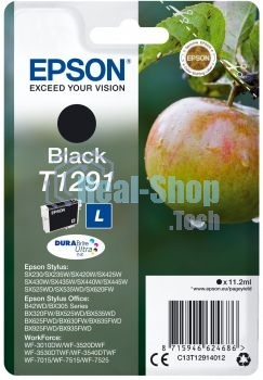 Картридж струйный Epson T1291 (C13T12914012/C13T12914011/C13T12914010) черный (11.2 мл) для SX420W/SX425W/SX525WD/SX620FW/BX305FV/BX305F/BX320FW/BX525WD/BX625FWD