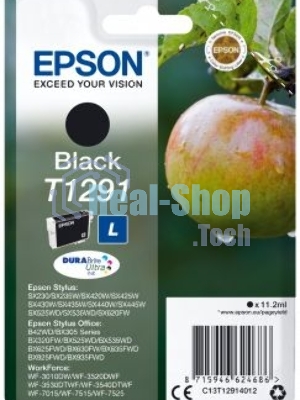 Картридж струйный Epson T1291 (C13T12914012/C13T12914011/C13T12914010) черный (11.2 мл) для SX420W/SX425W/SX525WD/SX620FW/BX305FV/BX305F/BX320FW/BX525WD/BX625FWD