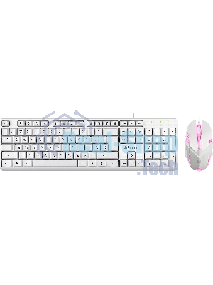Комплект клавиатура+мышь Defender Motion C-977 проводной, USB, 1600 DPI, белый