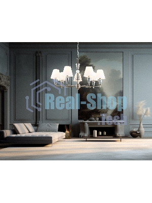 Люстра Ambrella light LH75256/7 SN/FR сатин никель/белый матовый E14*7 max 40W D860*520