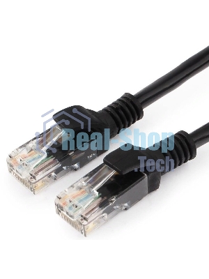 Патч-корд UTP Cablexpert cat.5e 0.25м, литой, многожильный, черный