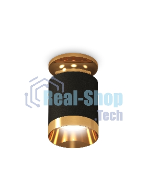 Светильник Ambrella Light XS6302160 SBK/PYG черный песок/золото желтое полированное MR16 GU5.3 (N6905, C6302, N6134)
