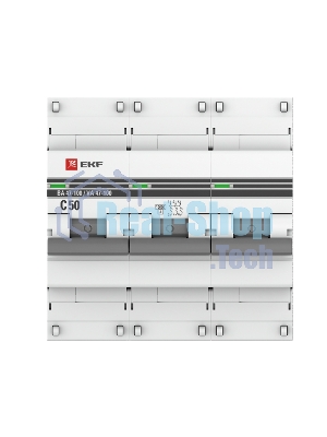 Выключатель автоматический EKF mcb47100-3-50C-pro 3P 50А (C) 10kA ВА 47-100 EKF PROxima