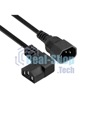 Кабель питания ExeGate Power EC-1,8P (C13 угловой->C14, VDE-250V-3*0.75мм2, медь, черный, 10A, 1.8м)