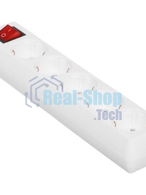 Сетевой удлинитель Buro BU-PS5.1/W 1.5 м (5 розеток) белый (пакет ПЭ)