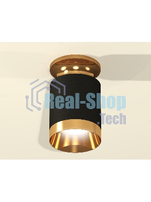 Светильник Ambrella Light XS6302160 SBK/PYG черный песок/золото желтое полированное MR16 GU5.3 (N6905, C6302, N6134)