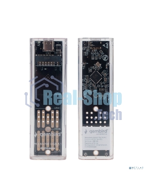 Внешний корпус Gembird EEM2-NVME-2 USB 3.1 для M2 NVME порт Type-С, пластик, прозрачный
