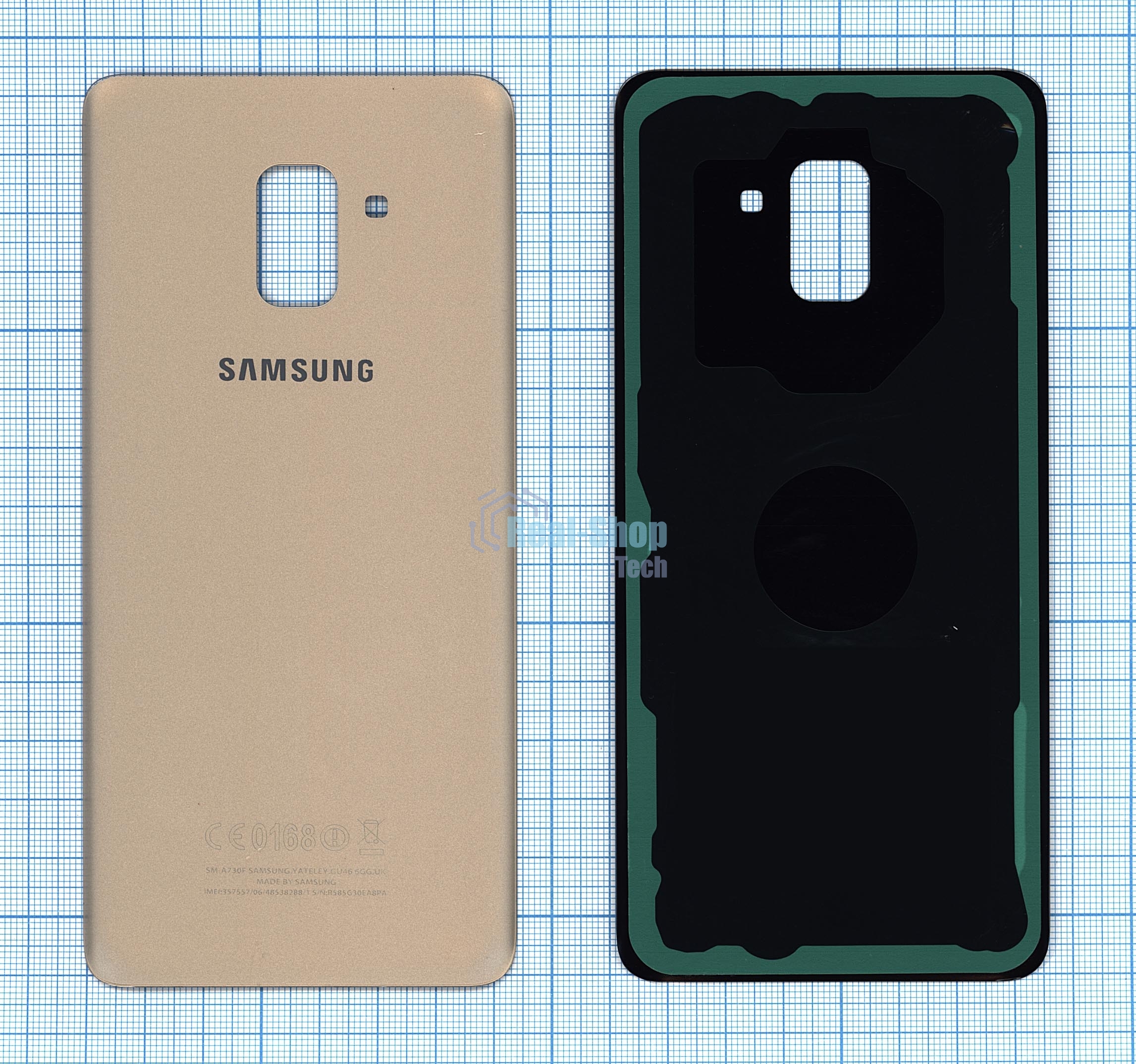 Задняя крышка для Samsung A730F Galaxy A8 Plus (2018) золотой