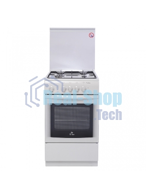 Плита газовая De Luxe 5040.36Г (КР) белый, конфорок 4 шт, духовка 43 л, 50 см x 85 см x 50 см