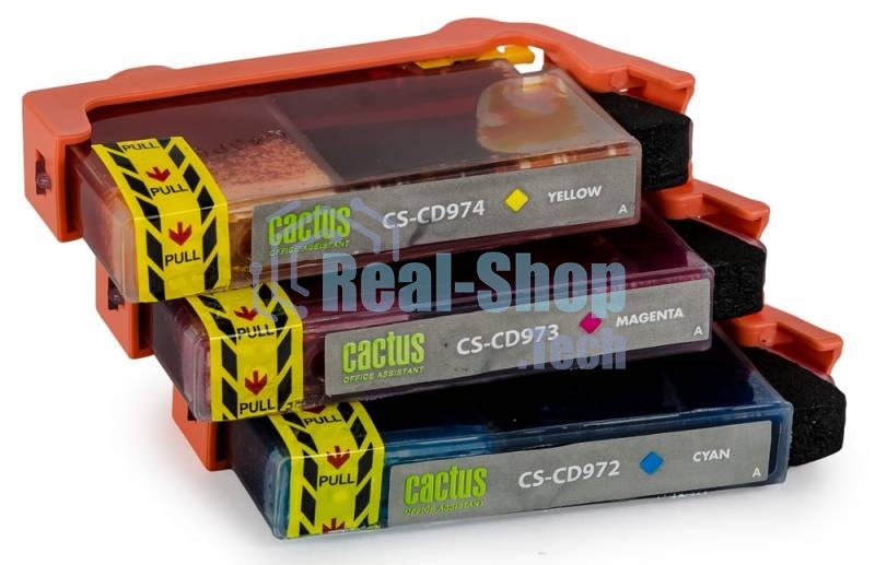 Картридж струйный Cactus СS-CD972/3/4 №920XL голубой/желтый/пурпурный (43.8 мл) для HP Officejet 6000/6500/7000/7500