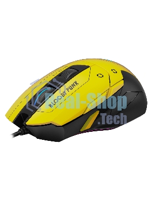 Мышь проводная A4Tech Bloody W70 Max желтый/черный, 10000 dpi, USB, кнопки - 9