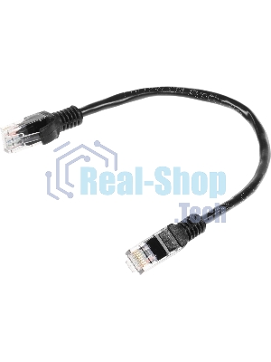 Патч-корд UTP Cablexpert cat.5e 0.25м, литой, многожильный, черный