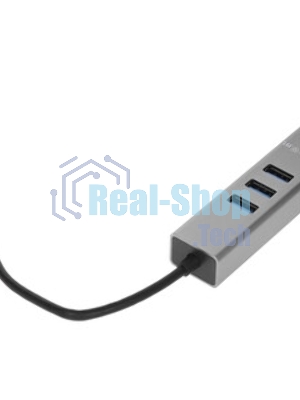 Переходник Telecom USB 3.1 Type-C -->RJ-45 1000Mbps +3 USB3.0, Aluminum Shell, 0.2м Telecom TA311C