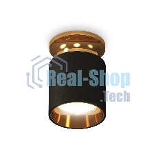 Светильник Ambrella Light XS6302161 SBK/PYG черный песок/золото желтое полированное MR16 GU5.3 (N6905, C6302, N6113)