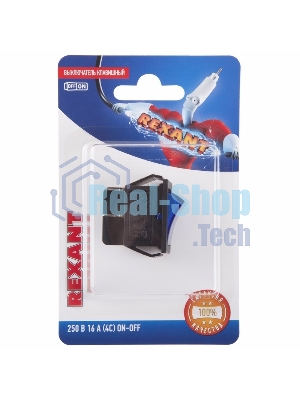 Выключатель клавишный Rexant 250V 16А (4с) ON-OFF синий с подсветкой (RWB-502, SC-767, IRS-201-1) (в упак. 1 шт.)
