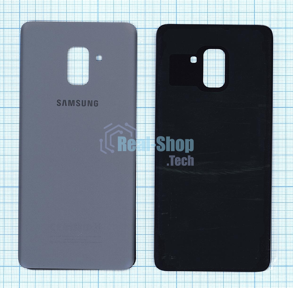 Задняя крышка для Samsung A730F Galaxy A8 Plus (2018) серебристый