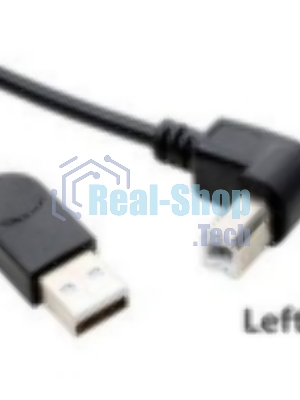Кабель USB 2.0 на USB-B угол влево 5 м