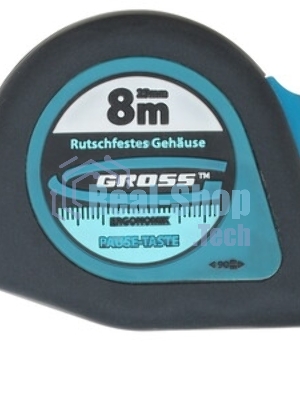Рулетка Gross 31104 ''ergonomisch'' 8 м x 25 мм магнитный обрезиненный зацеп