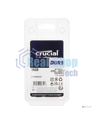 Оперативная память Crucial, DDR5, 16GB (1x16 GB), 4800 MHz, CL40, SO-DIMM