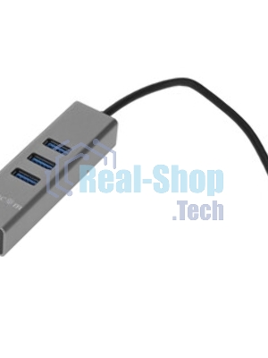 Переходник Telecom USB 3.1 Type-C -->RJ-45 1000Mbps +3 USB3.0, Aluminum Shell, 0.2м Telecom TA311C