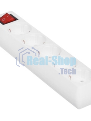 Сетевой удлинитель Buro BU-PS5.3/W 3 м (5 розеток) белый (пакет ПЭ)