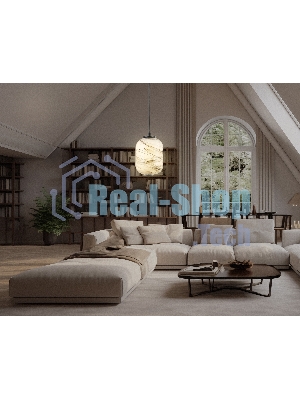 Подвесной светодиодный светильник Ambrella light LH11031 BK/MG черный/мраморно-серый 8W 3000K D150*1585