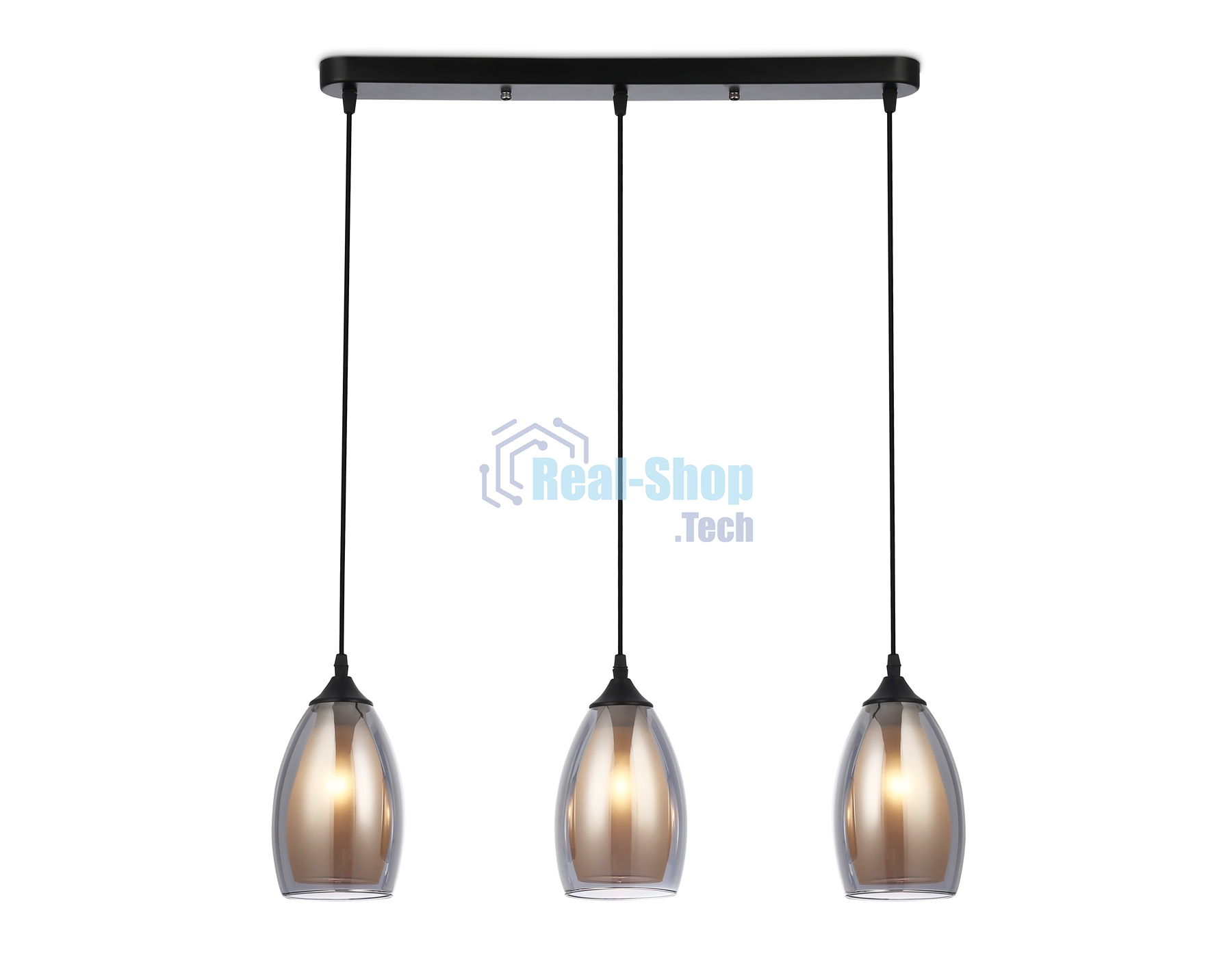 Светильник Ambrella light TR3537/3 BK/SM/FR черный/дымчатый/белый матовый E27/3 max 40W 640*120*820