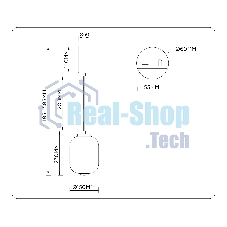 Подвесной светодиодный светильник Ambrella light LH11031 BK/MG черный/мраморно-серый 8W 3000K D150*1585