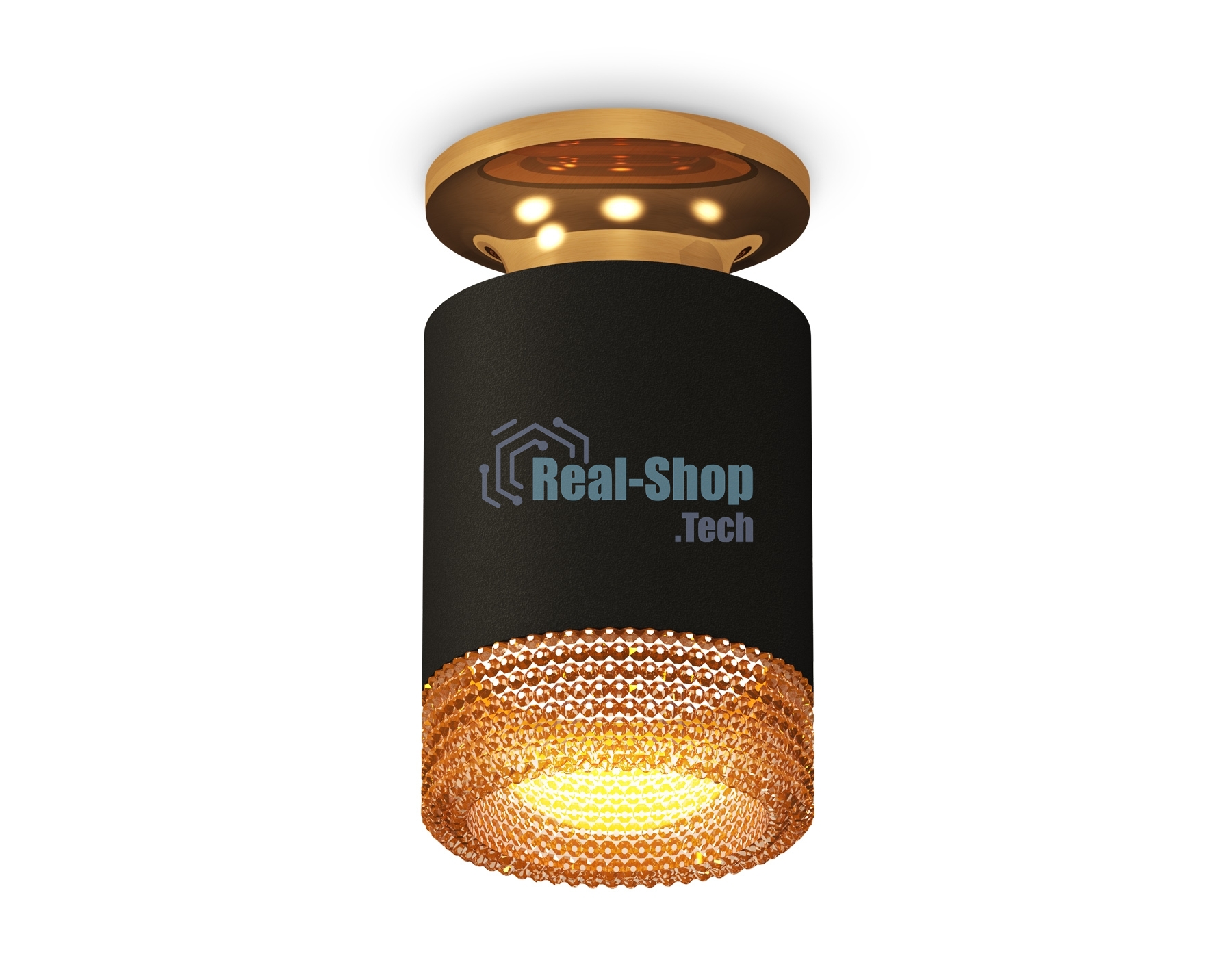 Светильник Ambrella Light XS6302162 SBK/PYG/CF черный песок/золото желтое полированное/кофе MR16 GU5.3 (N6905, C6302, N6154)