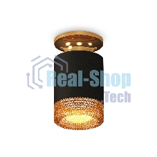 Светильник Ambrella Light XS6302162 SBK/PYG/CF черный песок/золото желтое полированное/кофе MR16 GU5.3 (N6905, C6302, N6154)