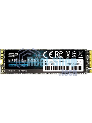 Накопитель SSD Silicon Power P34A60, 1Tb, PCIe 3.0 x4, M.2 2280, NVMe, R/W 2200/1600