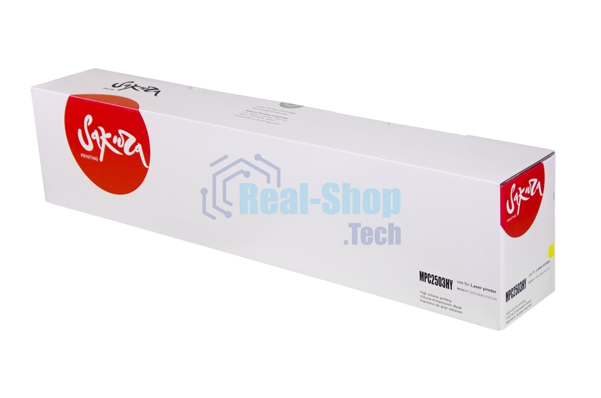 Тонер-туба Sakura MPC2503HY (841926) для Ricoh Aficio MP C2003/C2503/C2011, желтый, 9500 к.