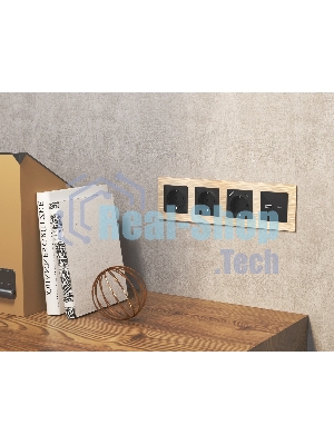 Комплект механизма розетки ALFA Черный матовый 2USB A+C 20W (быстрая зарядка) QUANT (AP8110, VM177) MA811010