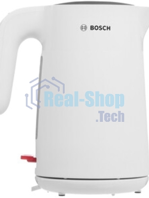 Электрочайник Bosch TWK2M161 белый, 1.7 л, 2400 Вт, скрытый нагревательный элемент