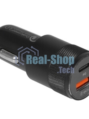 Автомобильное зарядное устройство Cablexpert MP3A-UC-CAR24, 38Вт, быстрая зарядка QC3.0/PD, 2 порта: USB и Type-C