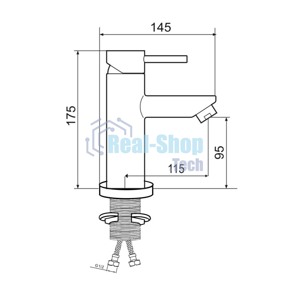 SUS124-001F Смеситель для умывальника, ø35