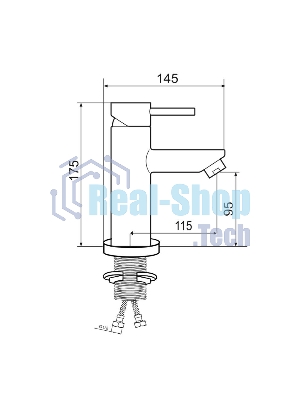 SUS124-001F Смеситель для умывальника, ø35