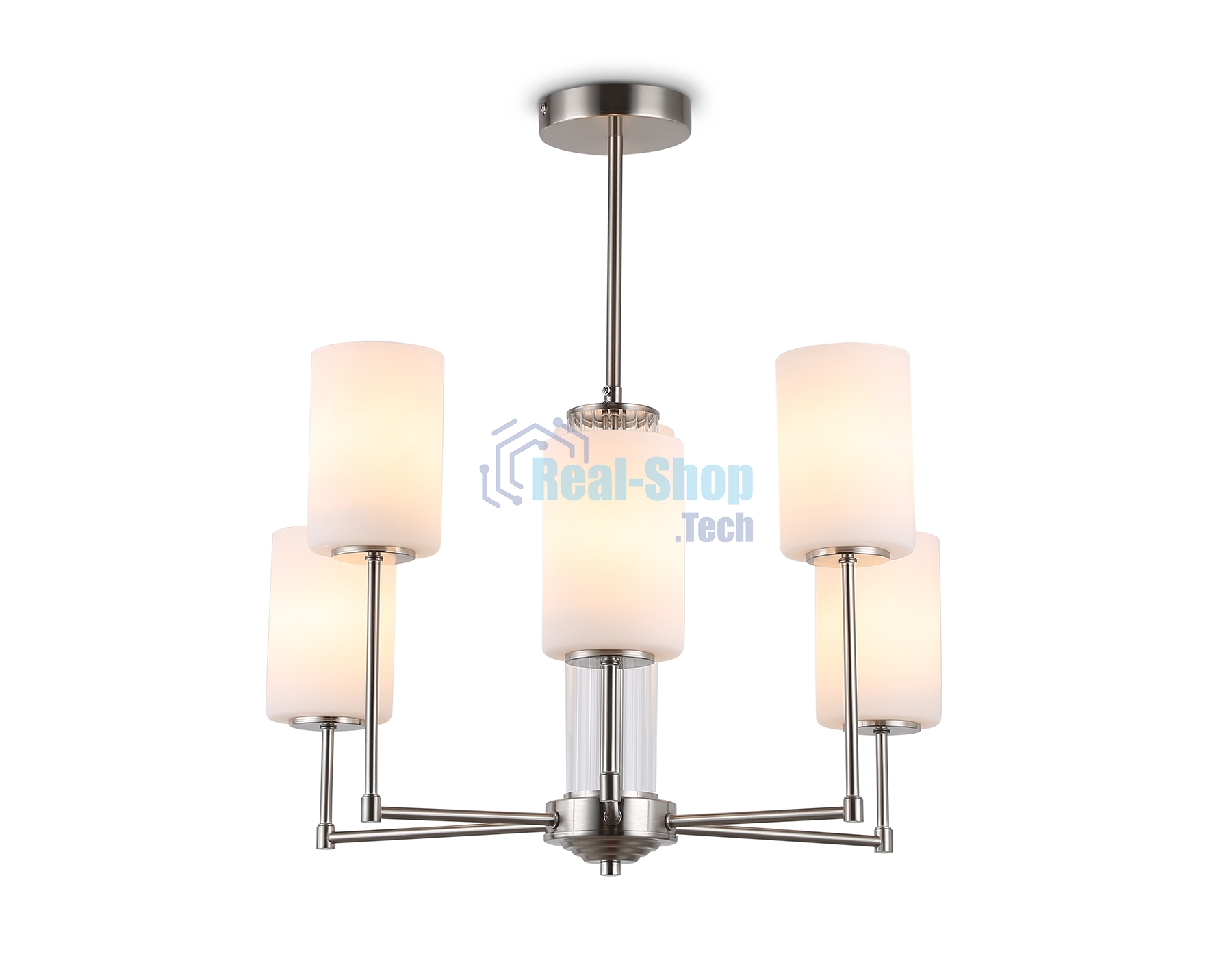 Люстра Ambrella light LH56211/6 SN/FR никель/белый матовый E27/6 max 60W D600*600